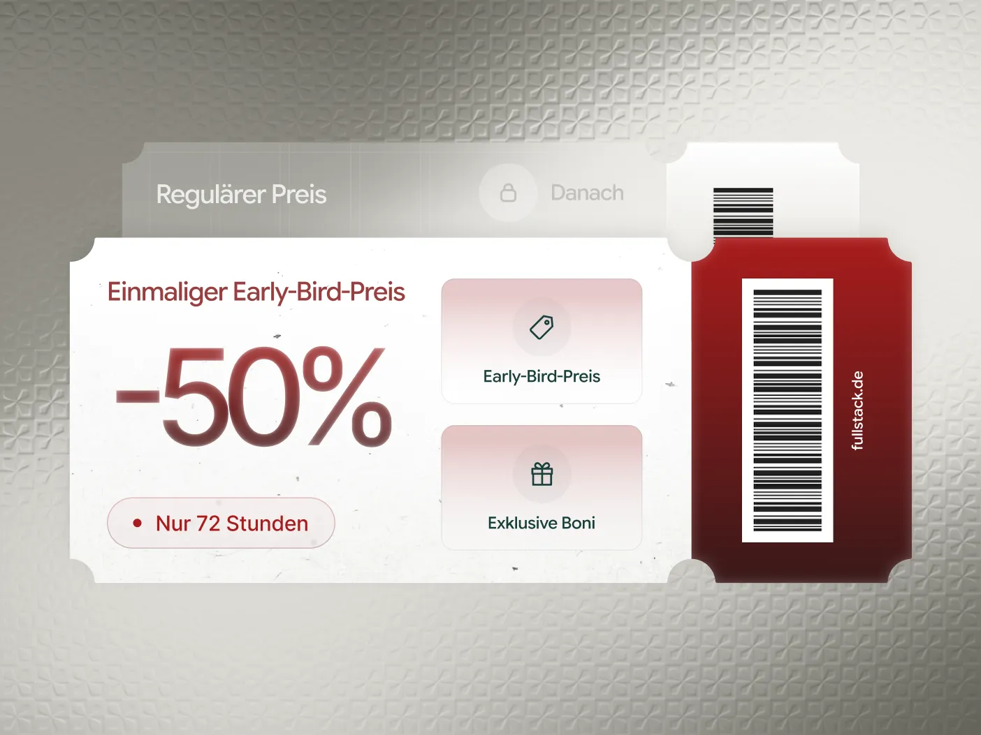 Early-Bird-Ticket: -50 % für 72 Stunden